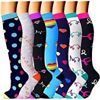 Acexy Calcetines de compresión (7 pares) para mujeres y hombres- para correr- enfermeras- circulación y recuperación